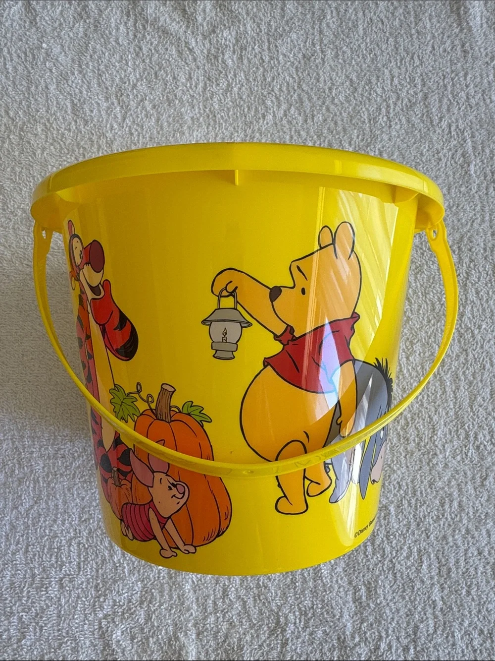Disney Yellow Winnie the Pooh Halloween Candy Bucket with Tigger, Pooh & Friends